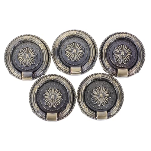 DOITOOL 5 Stück Teiliges Runde Vintage Möbelschubladen griffe Einzelnes Loch Grünbronzefarbene Metallknöpfe Ø Vielseitig für Schrank Kommode Kleiderschrank Büro und Hotel Geeignet von DOITOOL