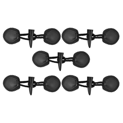 DOITOOL 5 Stück Vintage Horn Knebelknöpfe für Mäntel und Jacken Schwarzes Nähverschlusset für Überwürfe und Bekleidungszubehör DOITOOL 5 Stück Vintage Horn Knebelknöpfe für Mäntel und Jacken Schwarzes Nähverschlusset für Überwürfe und Bekleidungszubehör von DOITOOL