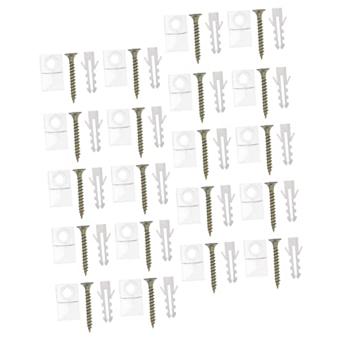 DOITOOL 50 Sätze Teiliges Transparentes Spiegelhalterungs Kratzfestem Kunststoff mit Schrauben und Dübeln für Einfache Spiegelmontage in Büro Supermarkt Laden und Schlafzimmer DOITOOL 50 Sätze Teiliges Transparentes Spiegelhalterungs Kratzfestem Kunststoff mit Schrauben und Dübeln für Einfache Spiegelmontage in Büro Supermarkt Laden und Schlafzimmer von DOITOOL