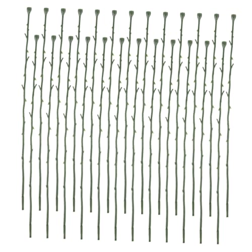 DOITOOL 50stücke Künstliche Rosenstiele Bastelmaterial Blumenstieldraht DIY Künstlicher Pflanzenstiel Handgemachte Blumenstele von DOITOOL
