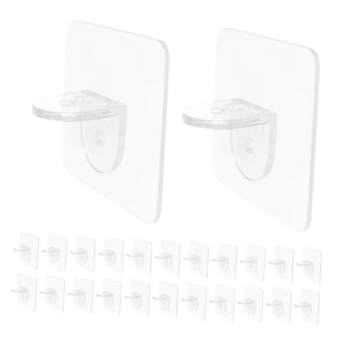 DOITOOL 50 Stück Selbstklebende Kunststoff Regalbodenträger Transparent Schwerlast Einlegeboden Halter Verstellbare Höhe Ohne Bohren für Schränke Küchen Bücherregale und Kleiderschränke von DOITOOL