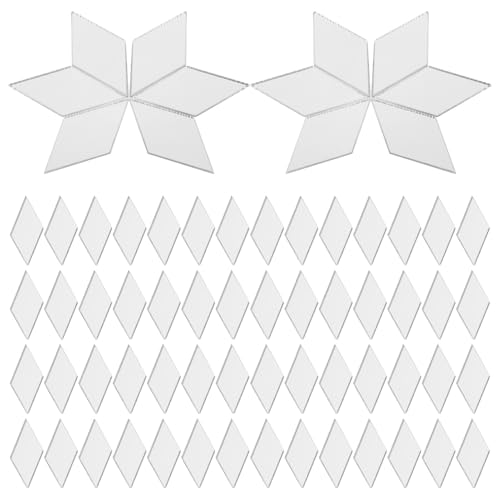 DOITOOL 500 Stück Selbstklebende Spiegel Mosaikfliesen Unregelmäßige Diamantform Glasfliesen für DIY Dekoration Wand Möbel Bastelprojekte Silberfarben Kratzfest und Einfach zu Montieren von DOITOOL