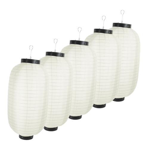 DOITOOL 5stücke Dekorative Hängelaterne Aus Seide Wasserdichte Laternen Für Partys Hochzeiten Feste Feiern Beige von DOITOOL