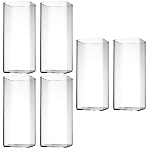 DOITOOL 6 Stück 13 Oz Klare Trinkgläser Dünne Quadratische Kristall-Highball-Gläser Im 6Er-Set Elegante Bargläser Für Wasser Saft Bier Getränke Sowie Cocktails Und Mixgetränke von DOITOOL