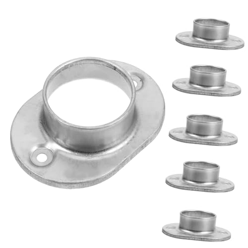 DOITOOL 6 Stück Handlauf Basisflansch Runde Rohrbodenplatten Verzinktem für Stabile Geländermontage für Zäune und Handläufe Rostbeständig und Langlebig von DOITOOL