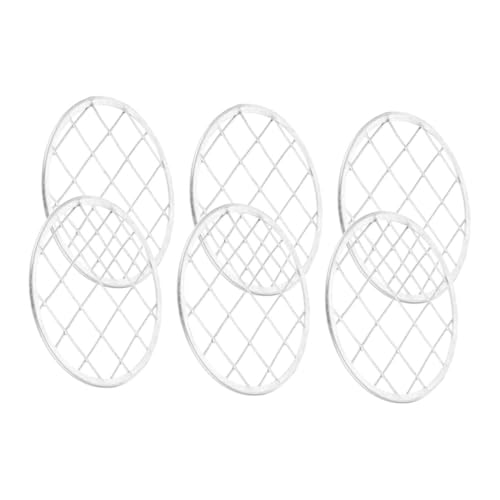 DOITOOL 6 Stück Split Web Film Abdeckung mit Mason Grid Organisator Käfig Veranstalter Gläser Einmachdeckel Mason Blumenglas Einsatzdeckel Blumenfrösche für Arrangements Vase Eisen Silber von DOITOOL