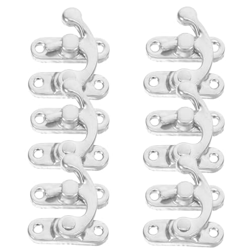 DOITOOL 6 Stück Teiliges Retro Hasp Riegelschloss Antike Metallverschluss Haken mit Schrauben Zuverlässiger Verschluss für Schmuck und Holzkisten Einfache Montage Vintage Boxverschluss von DOITOOL