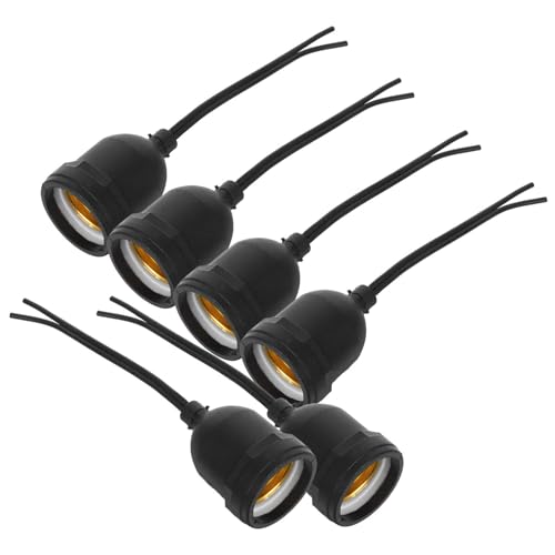 DOITOOL 6 Stück Teiliges Schraubsockel Schwarz schwarze Lampenfassung Hitzebeständig und Kompatibel für Vintage LED glühbirnen für Garten Pergola und Balkonbeleuchtung von DOITOOL