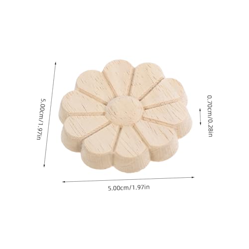 DOITOOL 6 Stück Unbemalte Holzapplikationen Rund aus Massivem Holz Geschnitzt Langlebige Möbelverzierung für Schrank Kommode Tür Vielseitig Einsetzbar für Wohnzimmer Schlafzimmer Küche von DOITOOL