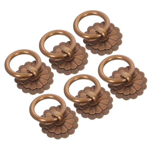 DOITOOL 6 Stück Vintage Messing Ringgriff Möbelknöpfe Retro Küchenschrank Griffe Ziehgriffe für Kommode Kleiderschrank Wohnzimmer von DOITOOL