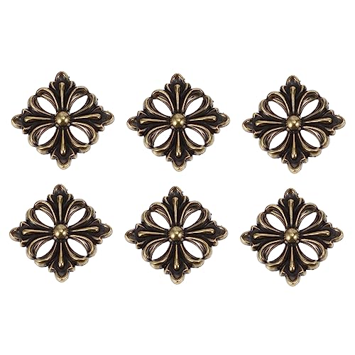 DOITOOL 6Stücke Metallplatte Blumenmuster Antik Zinklegierung Möbeldekorationsstück für Stilvolle Raumgestaltung Vintage Design für Wohn und Schlafzimmerdekoration von DOITOOL