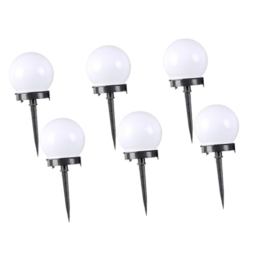 DOITOOL 6Stücke Solar Gartenleuchten Pack Wasserdichte Solarbetriebene Erdungssteckerlichter für Garten Pool und Outdoor Events Runde Kugelform Installieren von DOITOOL