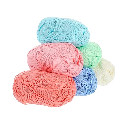 DOITOOL 6rollen Baumwollgarn Häkeln DIY Häkelfaden Mitteldickes Garn Aus Baumwolle Für Kleidung Decken Kissen Und Dekorative Accessoires Vielseitig Flexibel Langlebig von DOITOOL
