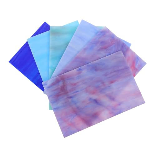 DOITOOL 6stücke Wasser Welligkeit Buntglas Scheiben DIY Handwerk Zubehör Für Kirchen Glas Mosaik Dekoration Projekt Blätter Farbe von DOITOOL