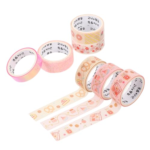 DOITOOL 7 Rollen Scrapbooking Washi Tape mit Glitzer Goldfolie Selbstklebendes Dekoratives Bastelband Handreißbar Leicht und Kompakt für DIY Tagebuch Fotoalbum Geschenkverpackung von DOITOOL