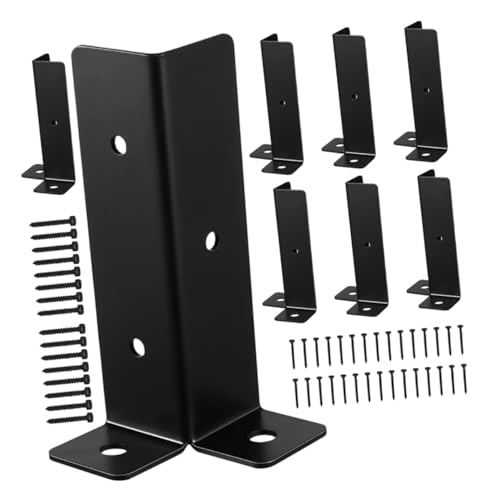DOITOOL 8 Sätze Teiliges Eisen Pfostenfuß Basis Wetterfeste Metallhalterung für Pergola und Terrasse Stabile Zaunpfosten Grundplatte Rostbeständiger Holzpfostenanker für Außenbereich von DOITOOL