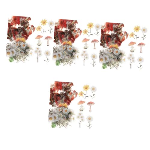 DOITOOL 8 Sätze Vintage Pflanzenaufkleber DIY Scrapbooking Sticker Chrysanthemen Motiven Selbstklebend für Notizbuch Fenster Bastelprojekte und Dekoration von DOITOOL