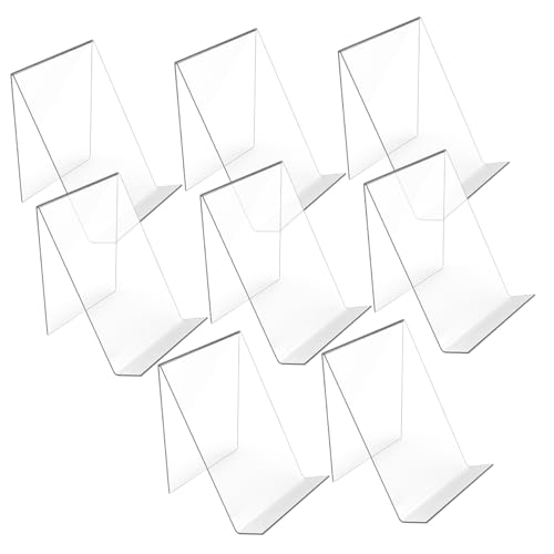 DOITOOL 8 Stück Acryl Buchständer Transparente Broschürenhalter für Büro Veranstaltungen Stabiler Sichtständer für Flyer Dekorativer Aufsteller aus Hochwertigem Acryl von DOITOOL