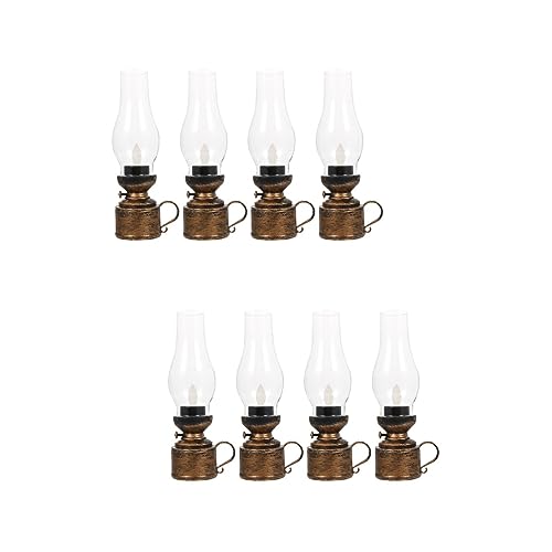 DOITOOL 8 Stk Led-öllampe Vintage Öllampe Aus Glas Hochzeits-petroleumlampenlaterne Led-tischlampe Antike Petroleumlampen Klassische Öllampe Led-petroleumlampe Drinnen Plastik Notfallfoto von DOITOOL