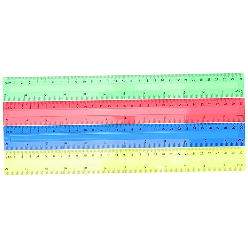 DOITOOL 8 Stück Lineal gesetzt Lineale Masse für Klassenzimmer Blau Schulbedarf Messung studentische Herrscher Zoll linear Lineal gerade süßer Herrscher Plastik Colorful von DOITOOL