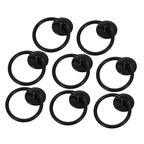 DOITOOL 8 Stück Runde Möbelknöpfe Zinklegierung Schwarz für Kommode Schrank und Küchenschränke Einfache Installation Langlebig von DOITOOL