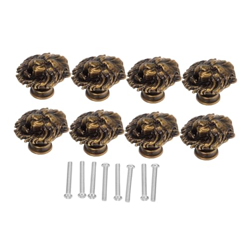 DOITOOL 8 Stück Teiliges Retro Schrankgriffe Löwenkopf aus Zinklegierung Ergonomische Vintage Möbelgriffe für Kleiderschrank Kommode Einfache Montage Langlebige Dekorative Schubladenzüge von DOITOOL