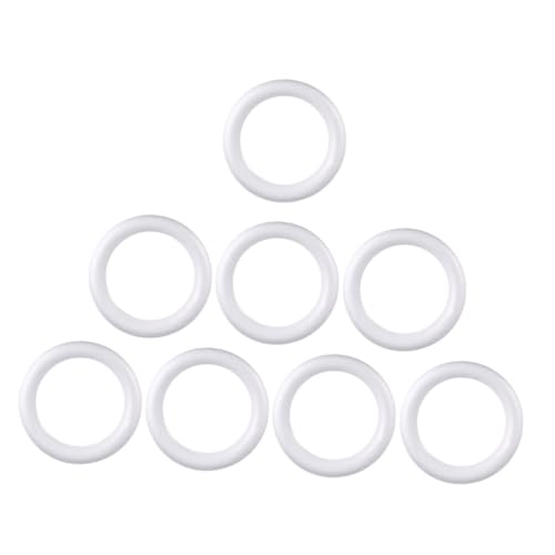 DOITOOL 8stücke DIY-schaumstoffringe Ringförmige Schaumstoffornamente Weiße DIY-hochzeitskranzmaterialien Ringverzierungen Schaumstoff DIY-Ornamente von DOITOOL