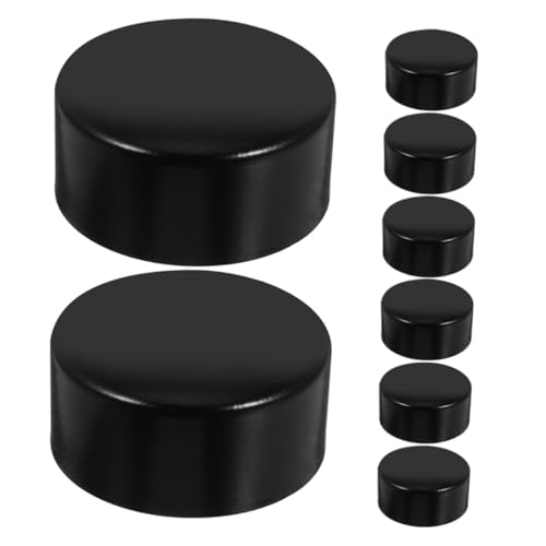 DOITOOL 8 Stück Zubehör für Handlaufköpfe Handläufe -Beschützeranpassungen Röhrchen -Handleiterdeckeldeckel Treppenhändlehre -Endabdeckungen Rohrabdeckungsstopfen Rostfreier Stahl Schwarz von DOITOOL