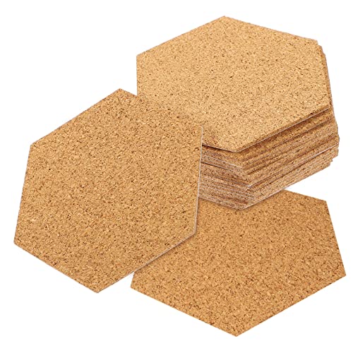 DOITOOL 80stücke Selbstklebende Korkuntersetzer Hexagon Korkplatten Für Bastelprojekte Wärmedämmung Für Haus Küche Und Büro Wiederverwendbar Und Zuschneidbar von DOITOOL