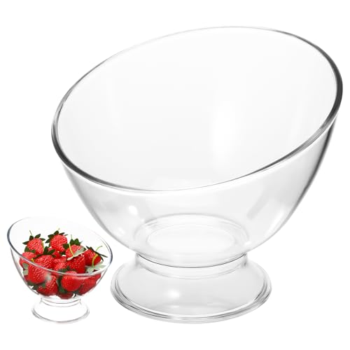 DOITOOL Abgewinkelte Kunststoffschalen, klare Servierschalen, japanische Salatschale, schräge Obstschalen, transparenter Eisbehälter, Multifunktionsschale für Zuhause, Küche von DOITOOL