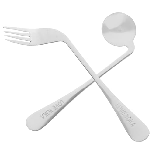 DOITOOL Besteck für Behinderte Hilfsmittel für Behinderte - Edelstahl Gabels Und LöFfel FüR ÄLtere Menschen, Arthrose, Parkinsone - Leicht, Rostfrei, Bequem FüR Zuhause (Rechte Hand, 2 StüCk) von DOITOOL