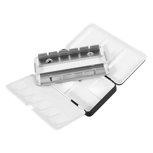 DOITOOL Aquarellkasten Leer Palette Für Reisen Pfannen Leere Aquarellnäpfe Leere Aquarellhalbnäpfe Aquarelldose Aquarellpalettendose Eisen-aquarellbox Schwarz von DOITOOL