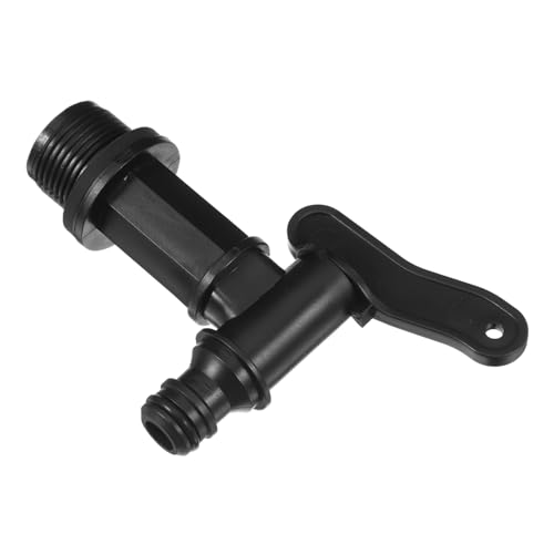 DOITOOL Auslaufhahn Adapter Kunststoff Regenwassertank Hahn Zubehör Dichtungsfest Einfache Montage Robust für Gartenschlauch und Regentonne Schwarz von DOITOOL