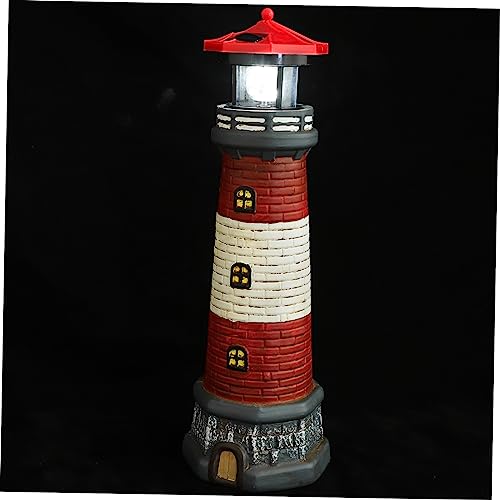 DOITOOL Solarbetriebene Leuchtturm Garten Solar Lichter Harz Handwerk Outdoor Ornament Garten Lampe von DOITOOL