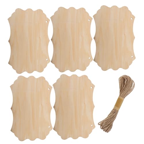 DOITOOL Blankes Hängendes Holzschild mit Juteseil Robuste Holztafeln für DIY Bastelprojekte Tür Wanddekoration Vielseitig für Heim und Veranstaltungen von DOITOOL