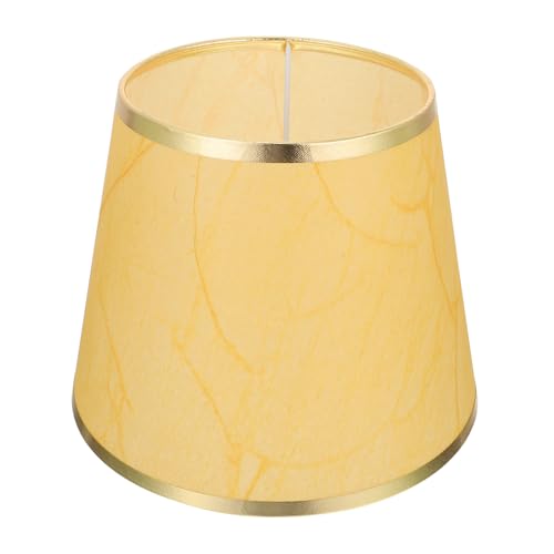 DOITOOL Chic Lampenschirm aus Langlebigem Kunstleder mit Goldgelbem Abschluss Eleganter Tischlampenschirm für Wohnzimmer Büro und Schlafzimmer Leicht und Bruchsicher Einfach zu Montieren von DOITOOL