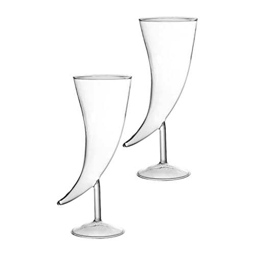 DOITOOL Zubehör 2 Horn-Cocktailglas Ochsenhorn Weinglas Trinkglas Bar Martini- Mojito- Getränkebecher Für Party Zubehör Kristallgläser von DOITOOL
