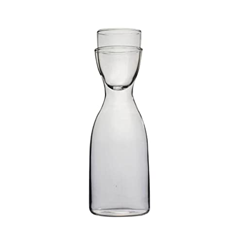 DOITOOL Crystal Bedside Wasserspender Glas Nachttisch Wasserkaraffe mit Tasse Nachttisch Nachtkaraffe Glas Trinkflaschen mit Deckel von DOITOOL