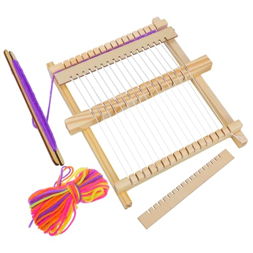 DOITOOL DIY Webstuhl für Intelligente Entwicklungsspielzeug Holz Handwebmaschine Fördert Kreativität und Kritisches Zufällige Farben für Jungen von DOITOOL