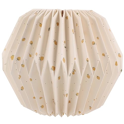 DOITOOL Deckenlampe Papierlampenschirm Fassung Faltbarer Geometrischer Lampenschirm für Wohnzimmer Schlafzimmer und Hotel Vintage Stil Diy B Erdbeere von DOITOOL