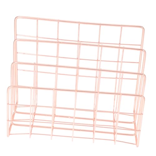 DOITOOL Desktop Mail Organizer mit Fächern Moderner Zeitschriftenhalter aus Metall für Home Office Roségold Sorgt für Ordnung und Übersichtlichkeit bei Dokumenten und Post von DOITOOL