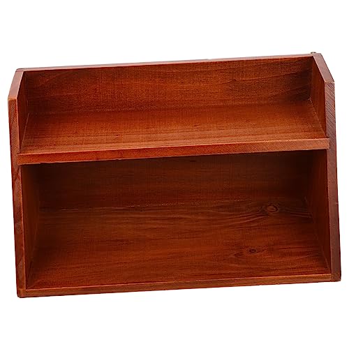 DOITOOL Desktop-Rack schreibtischgestell tischregal Schreibtisch stifte Halterung Badezimmer-Theken-Organizer Büro klein klassenzimmer im bauernhaus lagerregal aus Holz hölzern Brown von DOITOOL
