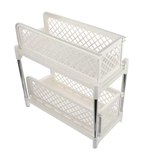 DOITOOL Doppelstöckiges Aufbewahrungsregal Design Vielseitiges Sundries Shelf für Küche Bad Büro Stabiles Handfreundliches Organizer Regal für Kleine Gegenstände von DOITOOL
