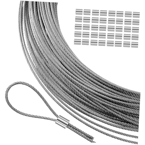 DOITOOL Drahtseil mit Aluminiumhülsen Rostfreies Stahlseil für Balkon Garten Diy Hohe Zugfestigkeit Wetterbeständig Installieren von DOITOOL