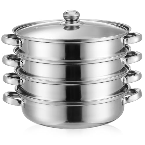 DOITOOL Edelstahl Dampfkessel 4 Etagen Dampfgarer Kochtopf Dampf-Suppentopf mit Deckel Dampfgarer Kochgeschirr Topf DOITOOL Edelstahl Dampfkessel 4 Etagen Dampfgarer Kochtopf Dampf-Suppentopf mit Deckel Dampfgarer Kochgeschirr Topf von DOITOOL