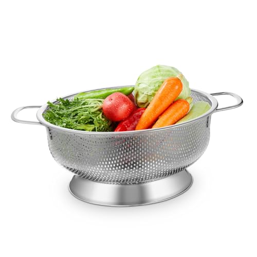 DOITOOL Edelstahl Küchensieb mit Doppelgriffen Feinmaschiges Abtropfsieb für Reis Obst und Gemüse Multifunktionaler Siebkorb Rostfrei Spülmaschinengeeignet für Spülbecken Geeignet von DOITOOL