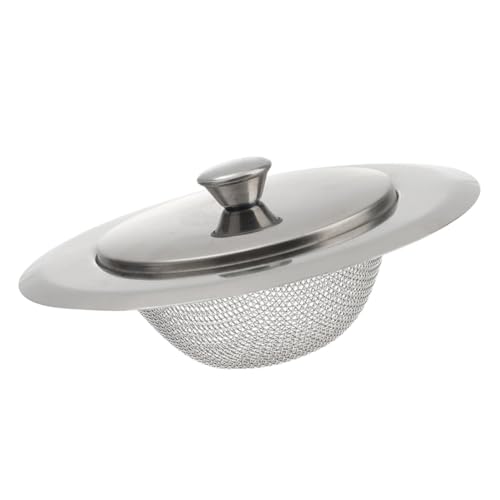 DOITOOL Edelstahl Küchenspüle Sieb Abflusssieb Grobmaschiges Abflussfilter mit Deckel Rostfreier Haarfänger Korbfilter Verhindert und Geruchsbildung Sicher und Leicht zu Reinigen von DOITOOL