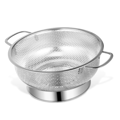 DOITOOL Edelstahl Siebkorb mit Doppelgriffen Multifunktionaler Küchensieb zum Abtropfen von Reis Obst und Gemüse Hochwertiger Rostfreier Edelstahl Spülmaschinenfest für Waschbecken und von DOITOOL