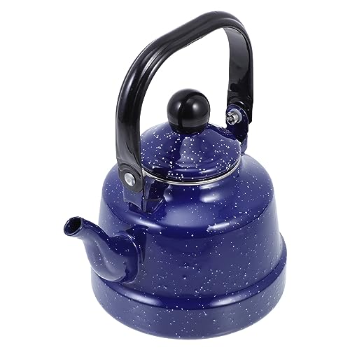 DOITOOL Emaille Teekessel Vintage Emaille Teekanne 1.1L Porzellan Teekessel Camping Kaffee Wasserkocher Herd Kessel Heißwasser Boiler Topf für Heißwasser Tee Zubehör von DOITOOL