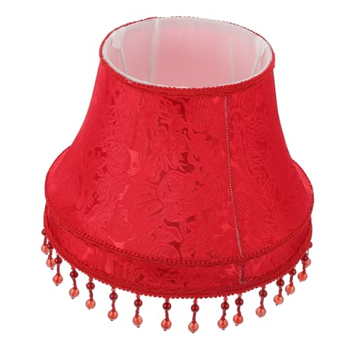 DOITOOL Europäischer Retro Lampenschirm aus Stoff Eleganter Lampenbezug in Rot Passend für Tisch Steh Wandlampen Dekorativer Vintage Lichtschirmeinsatz Multifunktional für Wohnräume von DOITOOL